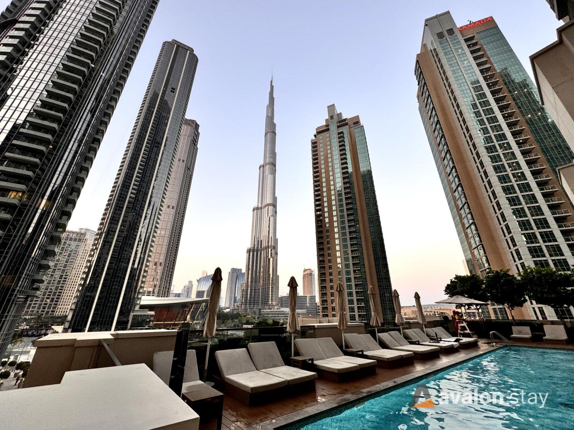 Avalonstay - Luxury 1Br Apt In Downtown Dubai-Brand New-Burj Khalifa & Fountain Views From Pool Exterior foto